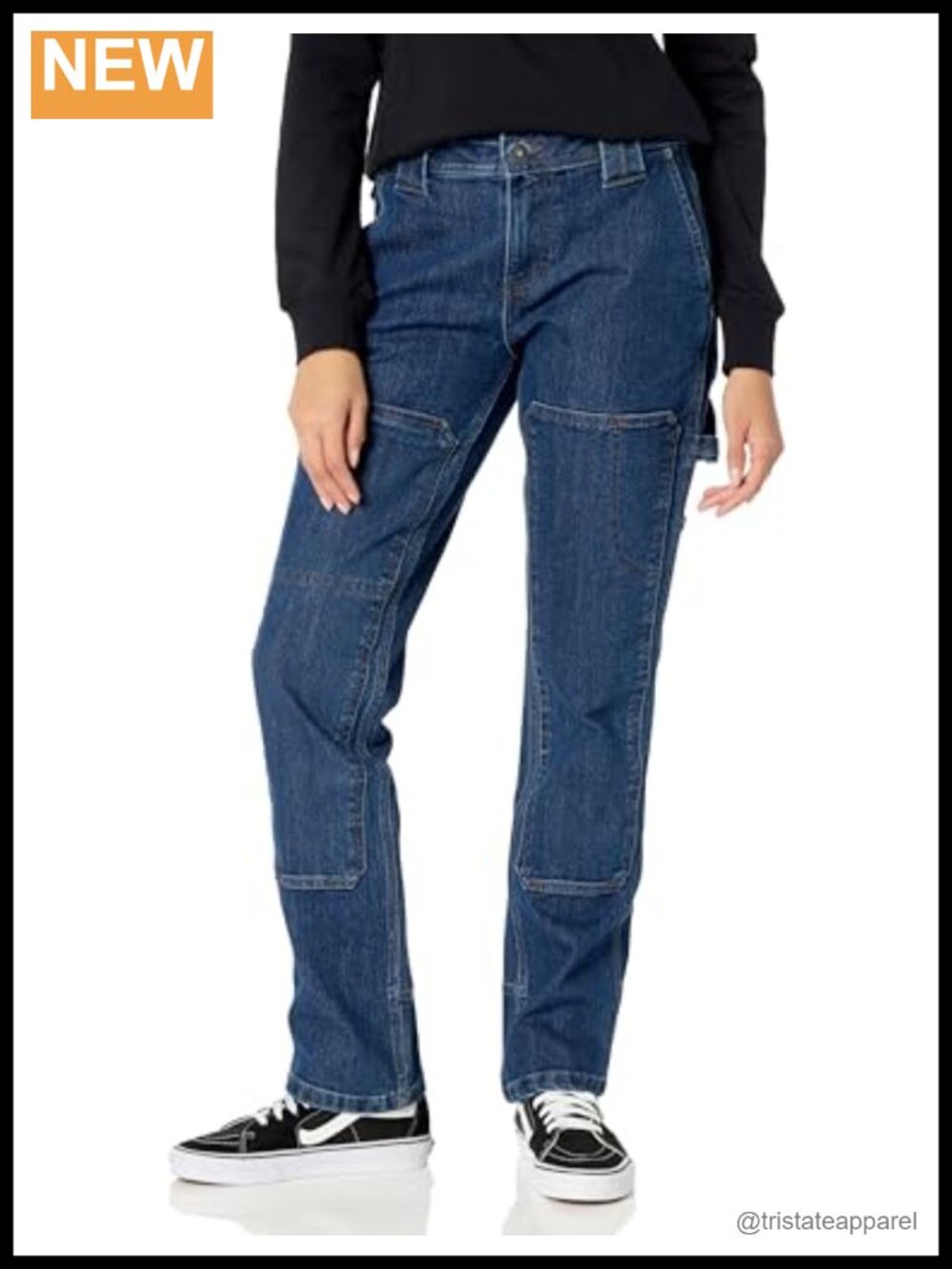 Regular Fit Work Jeans Utility Pockets Reinforced Seams
